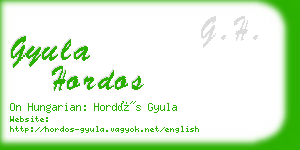 gyula hordos business card